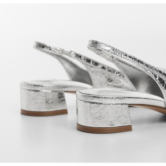 MANGO Metallic Slingbacks NWT - Picture 5 of 9